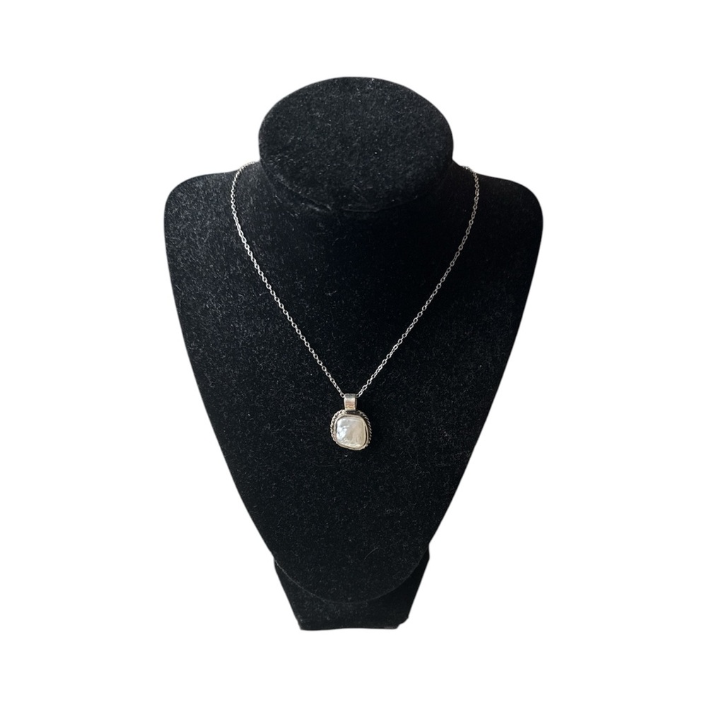 Handcrafted Silver Pearl Pendant Necklace - Picture 2 of 2